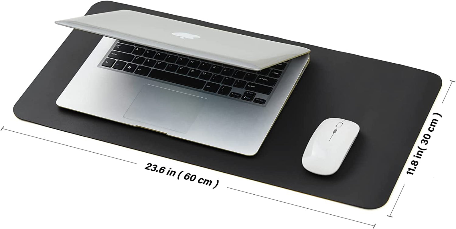 Compact Cork Desk Mat - Small Dual-Sided Desk Pad for Office and Home - Desk Organization and Accessories - Ideal for Large Mouse Pad and Small Desk Mats on Top of Desks(Black,60Cmx 30Cm)