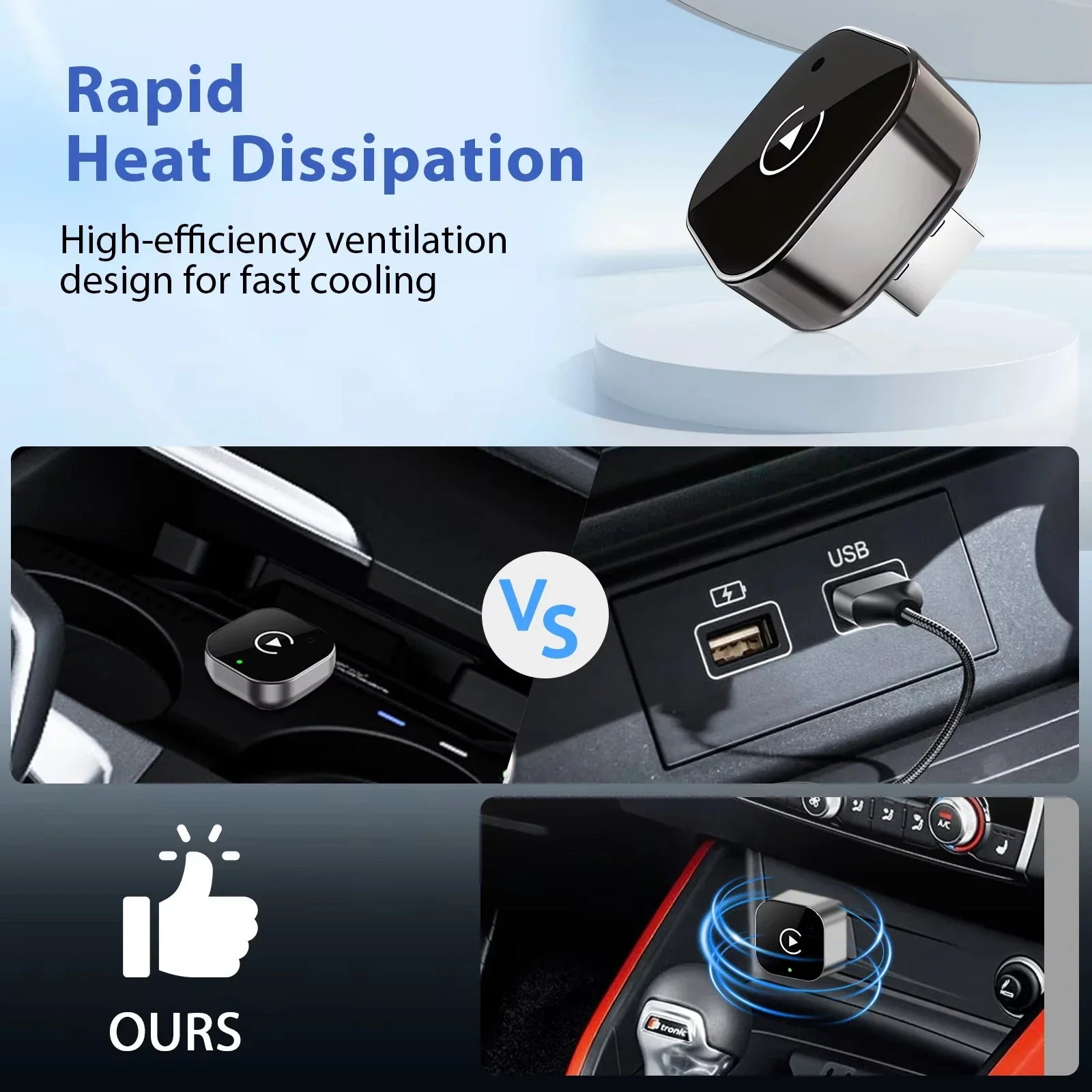 XUDA 2in1 Wireless CarPlay Adapter Android Auto AI Smart Box Car Intelligent Systems For VW Toyota Nissan Honda Ford Benz